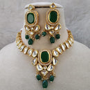 FS Collection Gold Plated Kundan Choker Necklace Set