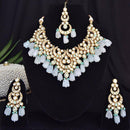 FS Collection Gold Plated Kundan Necklace Set