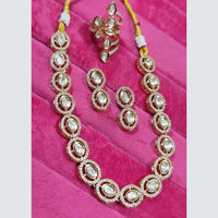 FS Collection Gold Plated Kundan Necklace Set