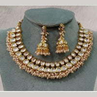 FS Collection Gold Plated Kundan Necklace Set