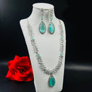 FS Collection Silver Plated AD Necklace Set