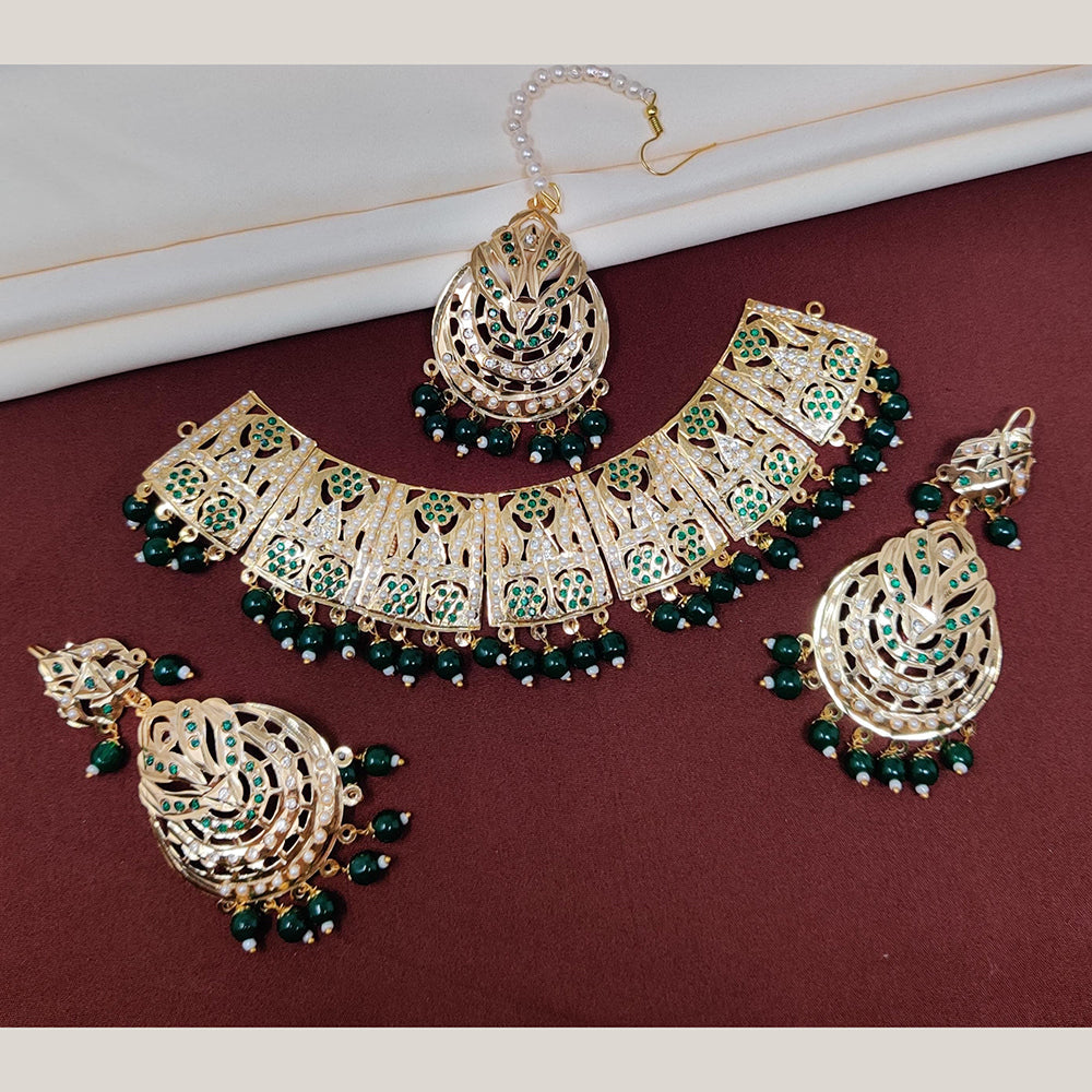 FS Collection Gold Plated Austrian Stone Choker Necklace Set
