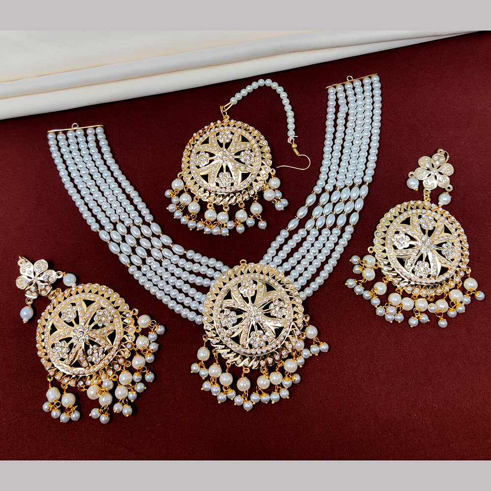 FS Collection Gold Plated Austrian Stone Choker Necklace Set