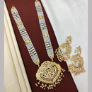 FS Collection Gold Plated Pearl Long Necklace Set
