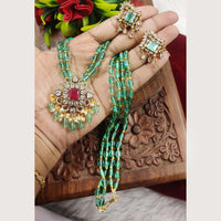 FS Collection Gold Plated Crystal Beads Long Necklace Set