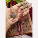 FS Collection Gold Plated Crystal Beads Long Necklace Set