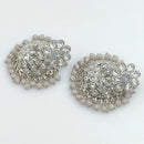 FS Collection Silver Plated Crystal Stone Jhumki Earrings