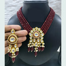 FS Collection Gold Plated Kundan Necklace Set