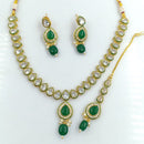FS Collection Gold Plated Kundan Necklace Set