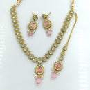 FS Collection Gold Plated Kundan Necklace Set
