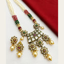 FS Collection Gold Plated Kundan Long Necklace Set