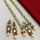 FS Collection Gold Plated Kundan Long Necklace Set