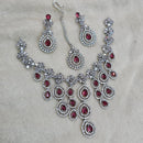 FS Collection Silver Plated AD Necklace Set
