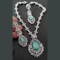 FS Collection Silver Plated AD Necklace Set