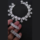 FS Collection Silver Plated AD Necklace Set