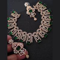 FS Collection Rose Gold Plated AD Necklace Set