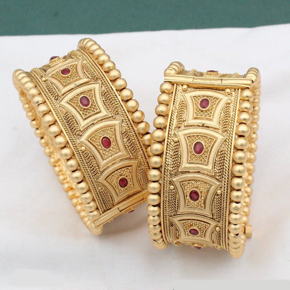 FS Collection Gold Plated Openable Bangle Set