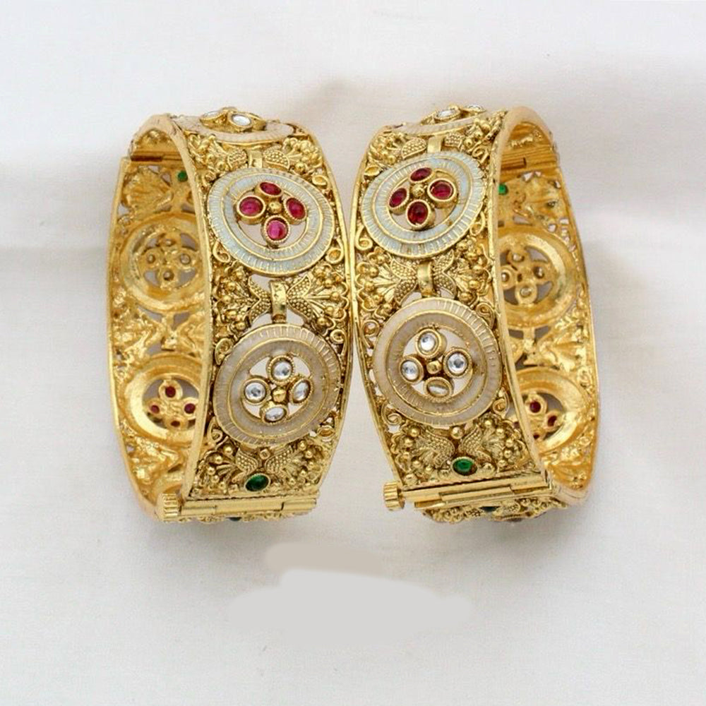 FS Collection Gold Plated Openable Bangle Set