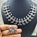 FS Collection Silver Plated Pota Stone Necklace Set