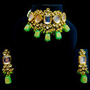 FS Collection Gold Plated Kundan Choker Necklace Set