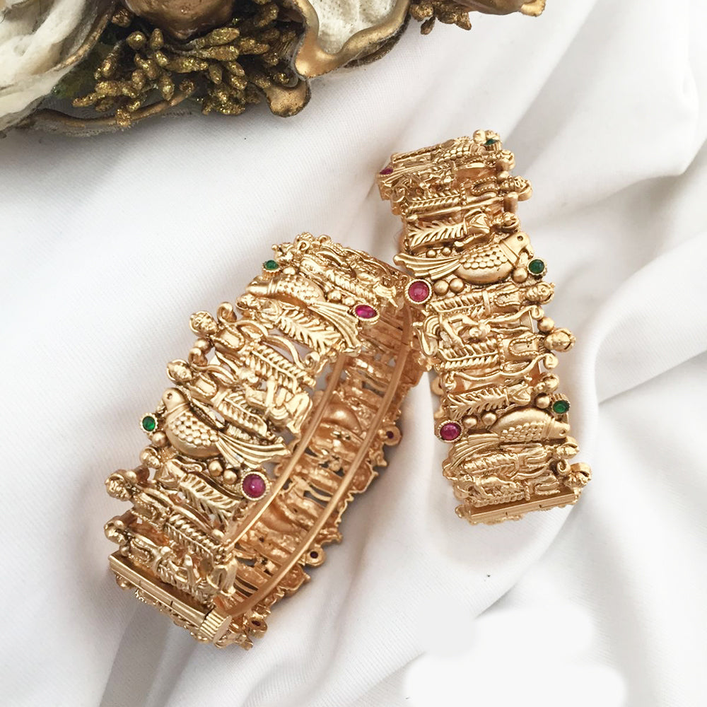 FS Collection Gold Plated Openable Bangles Set