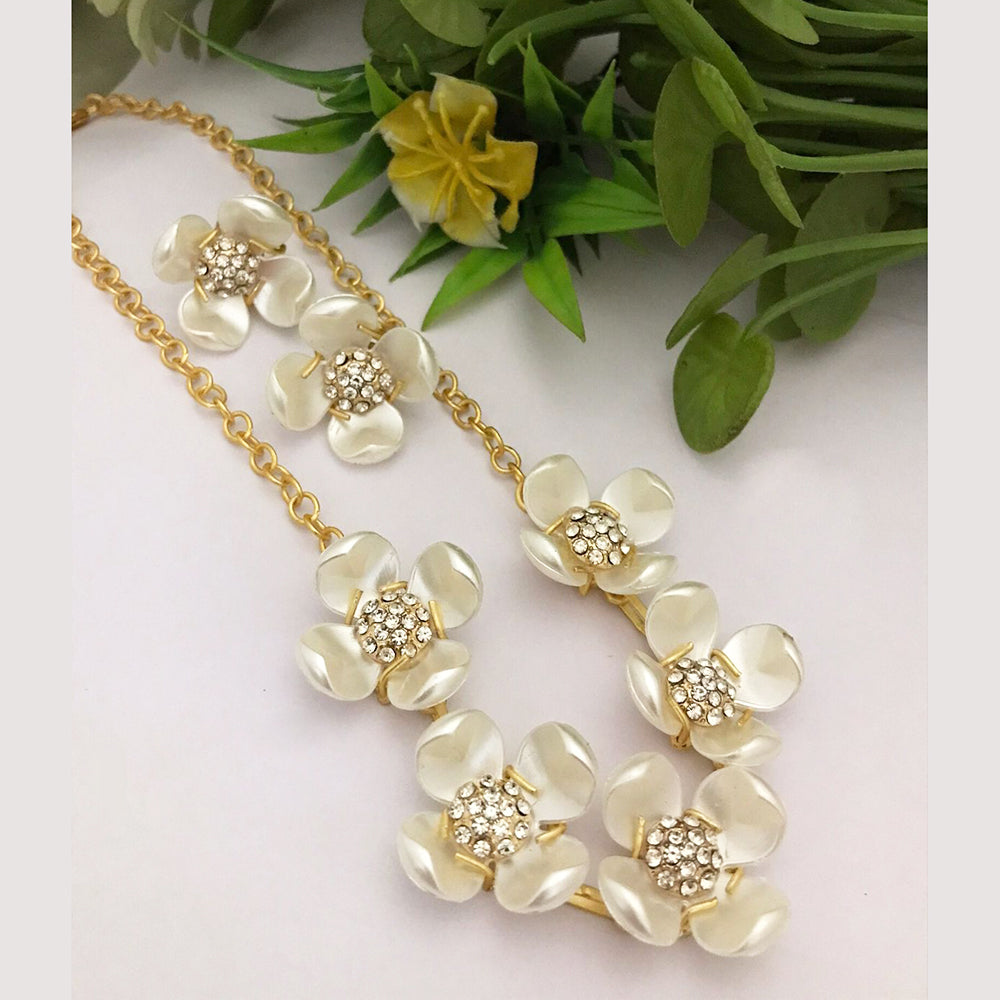 FS Collection Gold Plated Pearl Necklace Set