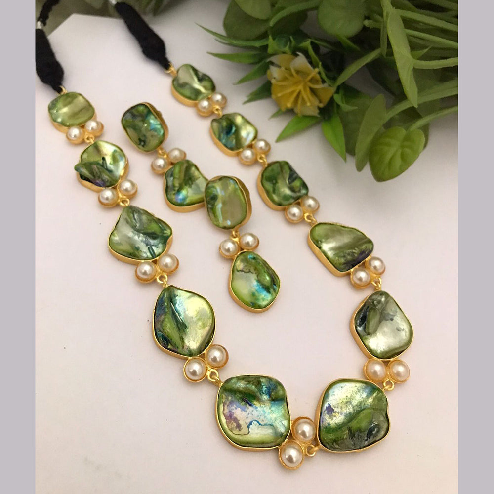 FS Collection Gold Plated Gemstone Necklace Set