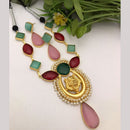 FS Collection Gold Plated Crystal Stone Necklace Set