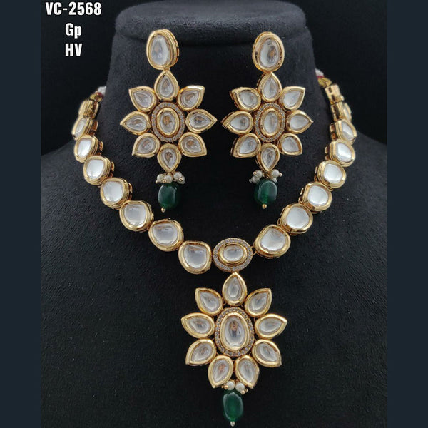 Vivah Creations Gold Plated Kundan Stone Necklace Set