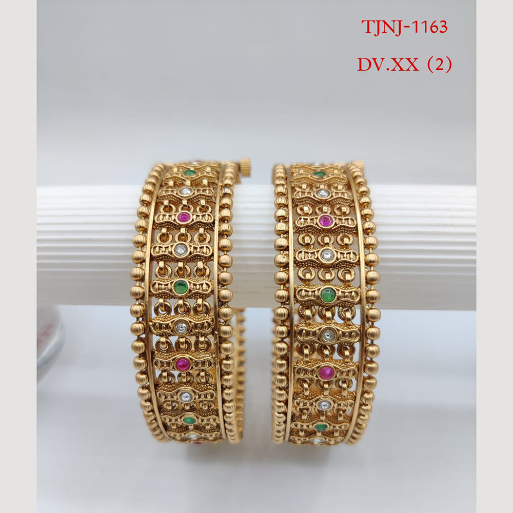 Choice Gold Plated Pota Stone Bangles Set