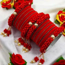 Ravechi Art Gold Plated Velvet Bangles Set