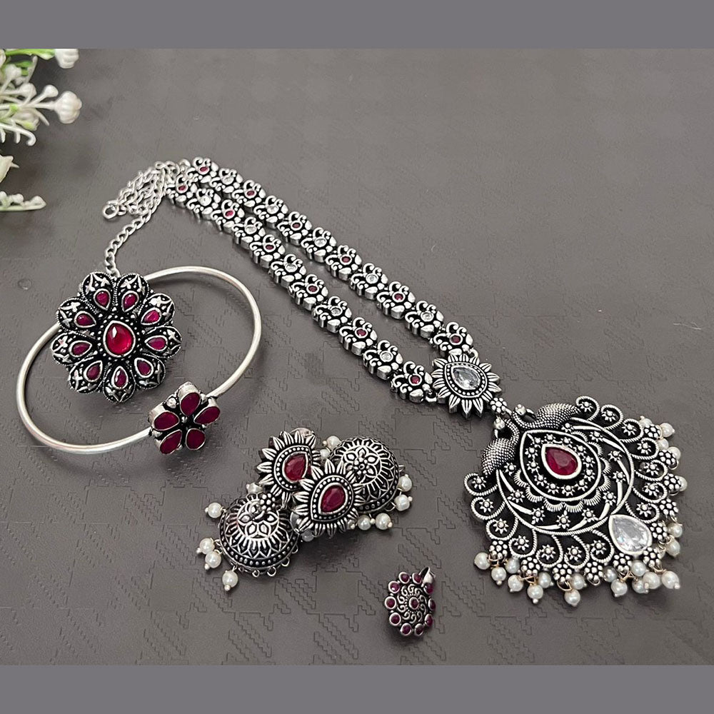 Akruti Collection Oxidised Plated Combo Set