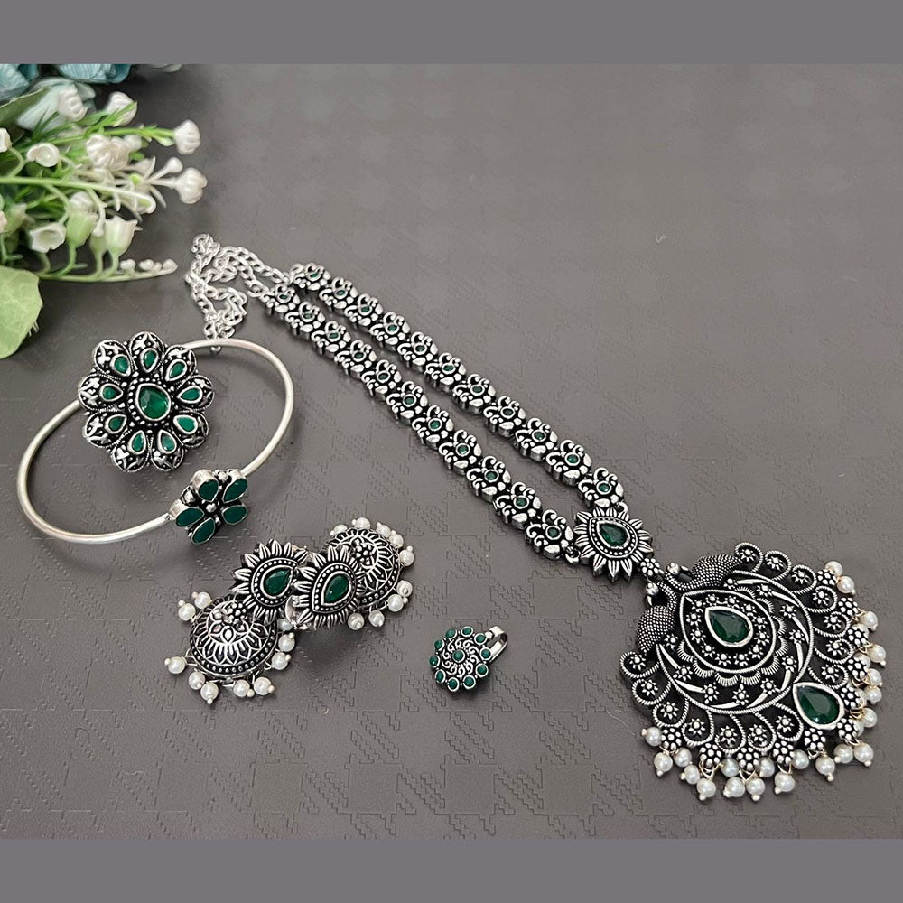Akruti Collection Oxidised Plated Combo Set