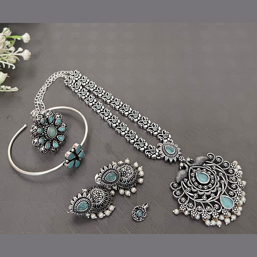 Akruti Collection Oxidised Plated Combo Set