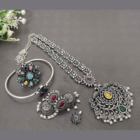 Akruti Collection Oxidised Plated Combo Set