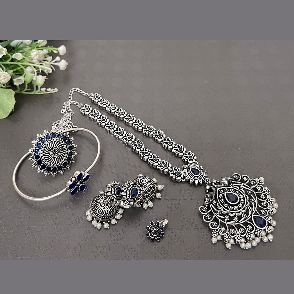 Akruti Collection Oxidised Plated Combo Set
