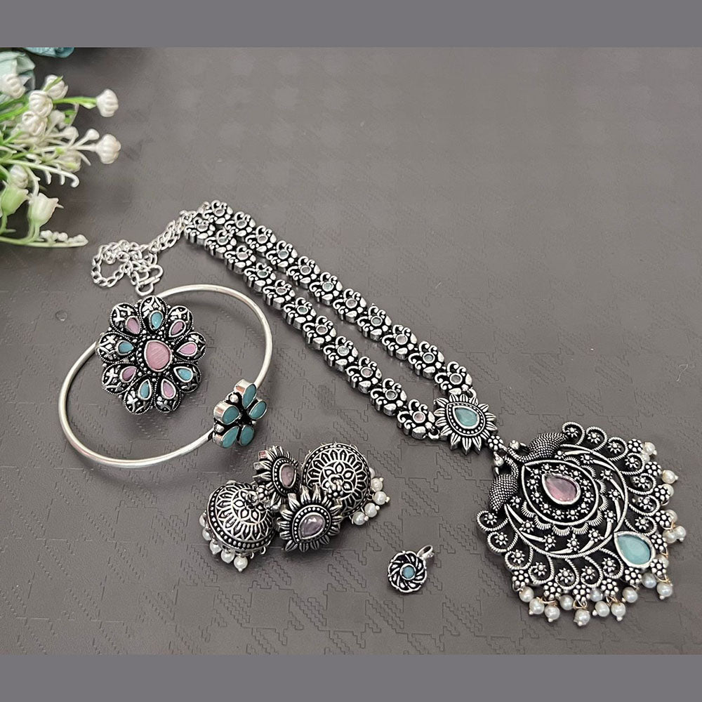 Akruti Collection Oxidised Plated Combo Set
