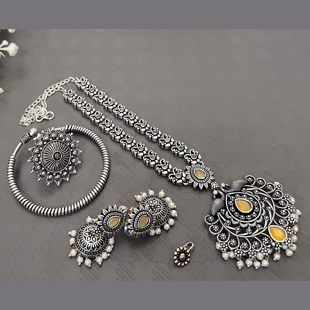 Akruti Collection Oxidised Plated Combo Set