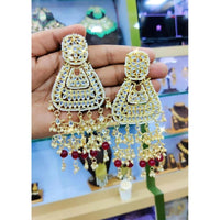 Akruti Collection Gold Plated Kundan Dangler Earrings