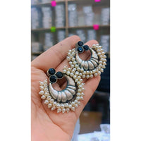 Akruti Collection Oxidised Plated Crystal Stone Dangler Earrings
