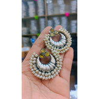 Akruti Collection Oxidised Plated Crystal Stone Dangler Earrings