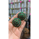 Akruti Collection Oxidised Plated Crystal Stone Studs Earrings