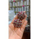 Akruti Collection Oxidised Plated Crystal Stone Studs Earrings