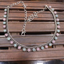 Akruti Collection Oxidised Plated Pota Stone Necklace