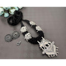 Akruti Collection Oxidised Plated Long Necklace Set