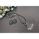 Akruti Collection Oxidised Plated Long Necklace Set