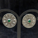 Infinity Jewels Oxidised Plated Pota Stone Stud Earrings