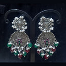 Infinity Jewels Oxidised Plated Pota Stone Dangler Earrings