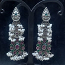 Infinity Jewels Oxidised Plated Pota Stone Dangler Earrings