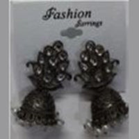 Infinity Jewels Oxidised Plated Jhumki Earrings